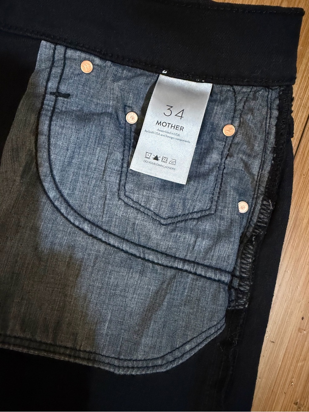 MOTHER The Tomcat Roller Fray In The Devil Will Dance Black Size 34 - Picture 9 of 16